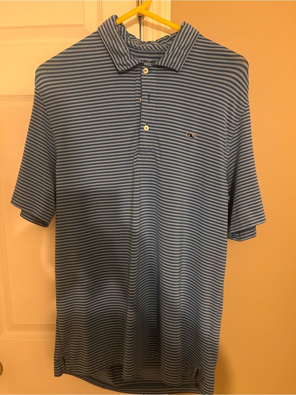 Vineyard Vines Light Blue and White Striped Polo